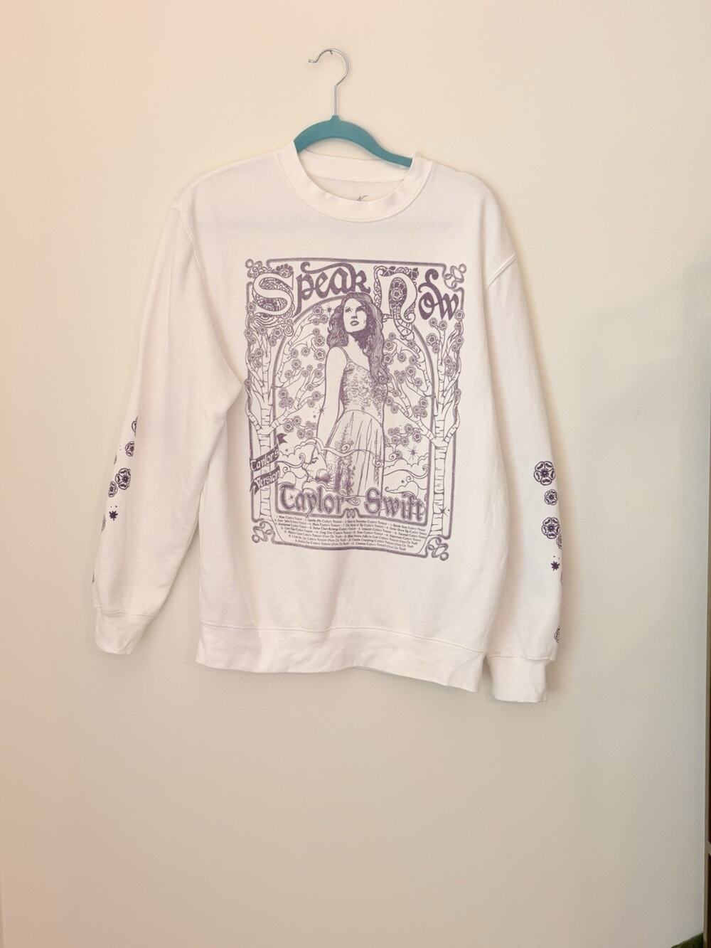 Taylor Swift Speak Now Taylors Version Sweatshirt Official Merch, White Size M